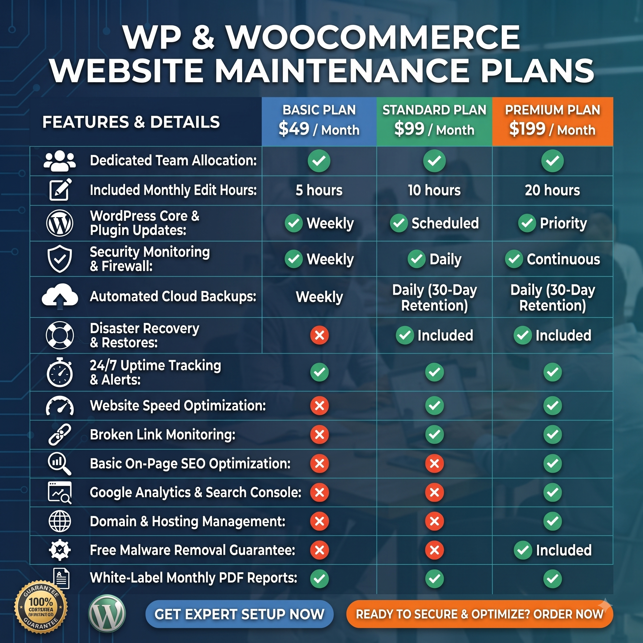 WordPress Maintenance Plan | Monthly